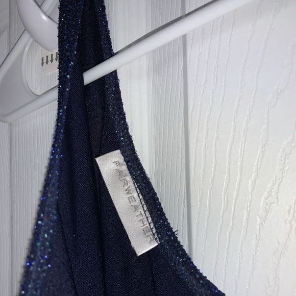 Elegant One Shoulder Long Blue Dress - Picture 10 of 16